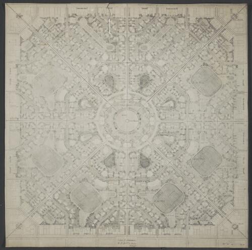 [Competitive quarter section site plan], City Club of Chicago [picture] / Walter Burley Griffin