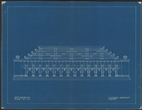 West elevation, Lucknow University Library [picture] / [Walter Burley Griffin]