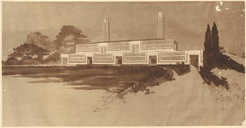 [Preliminary design for the unbuilt Moore Park Incinerator] [picture] / [Walter Burley Griffin]