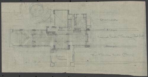 Sketch of floor plan of unidentified house [picture] / [Walter Burley Griffin]