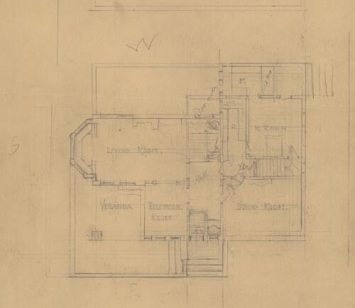 Sketch of house plan [picture] / [Walter Burley Griffin]