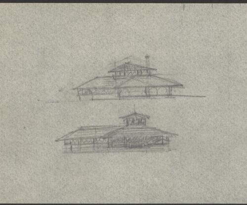 Sketch elevations and for American house [picture] / [Walter Burley Griffin]