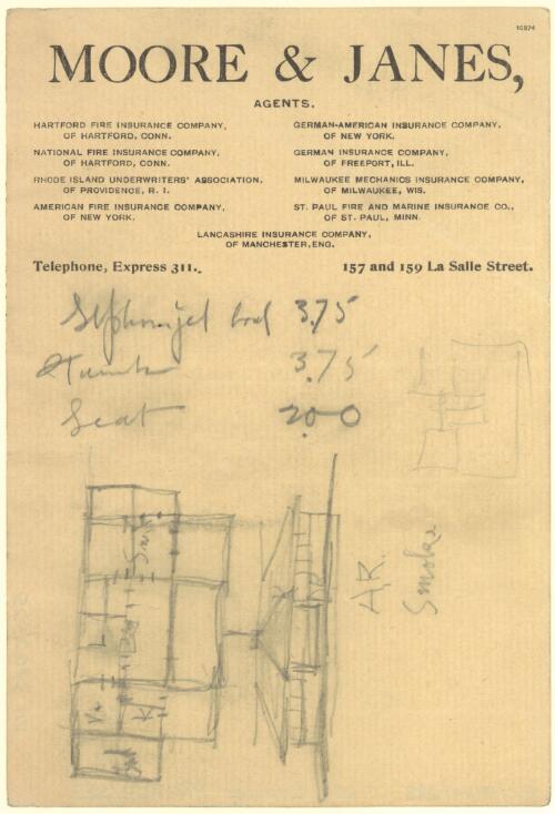 Sketch floor plans and elevation for American house [picture] / [Walter Burley Griffin]