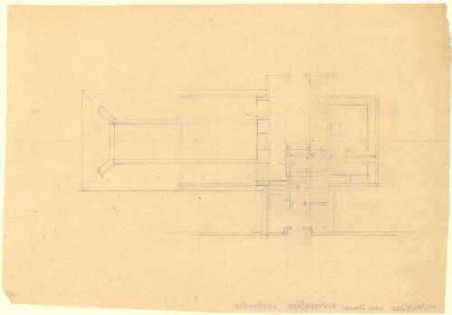 Sketch floor plan for unidentified prairie house [picture] / [Walter Burley Griffin]