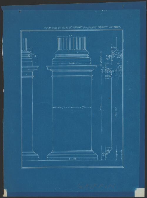 Piedestal et base de l'ordre composite d'apres vignole [picture] / Walter Burley Griffin