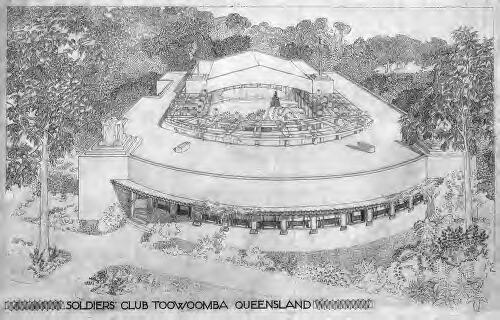 Aerial perspective of Soldiers' Club Toowoomba, Queensland [picture]
