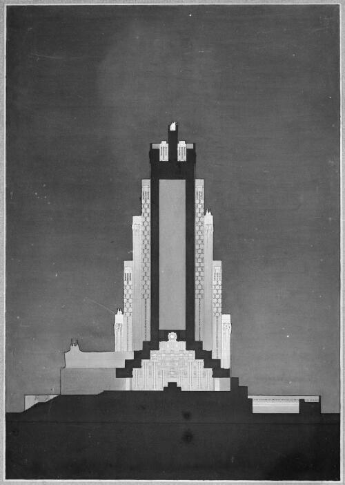 Competition entry for Melbourne ANZAC memorial, cross section, [ca. 1928] [picture]