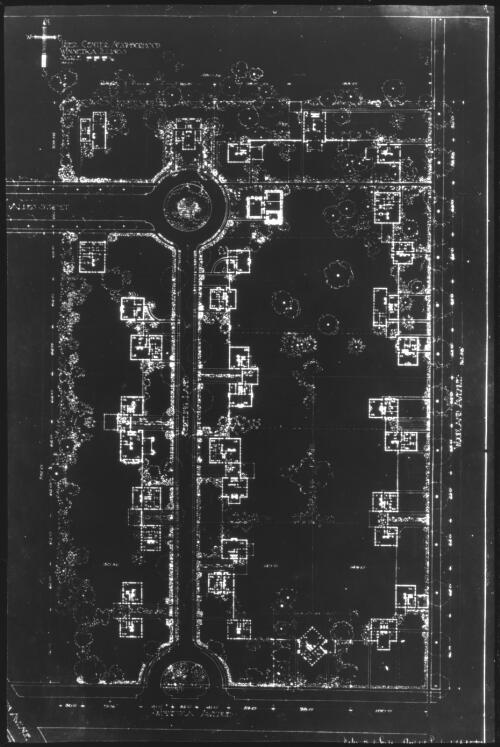 Plan of Trier Center Neighborhood, Winnetka, Illinois, [3] [transparency] / Walter Burley Griffin