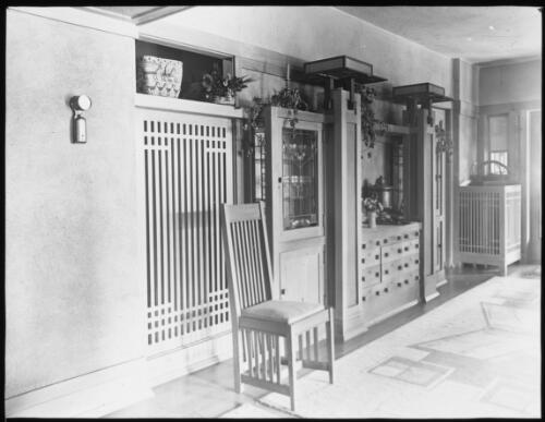 Interior view of Adolph Mueller House, Decatur, Illinois, ca. 1910, [2] [transparency]