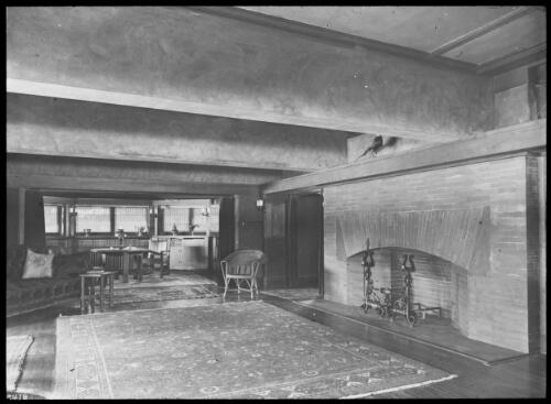 Living room of Henderson House in Elmhurst, Chicago, Illinois, 1901 [transparency]