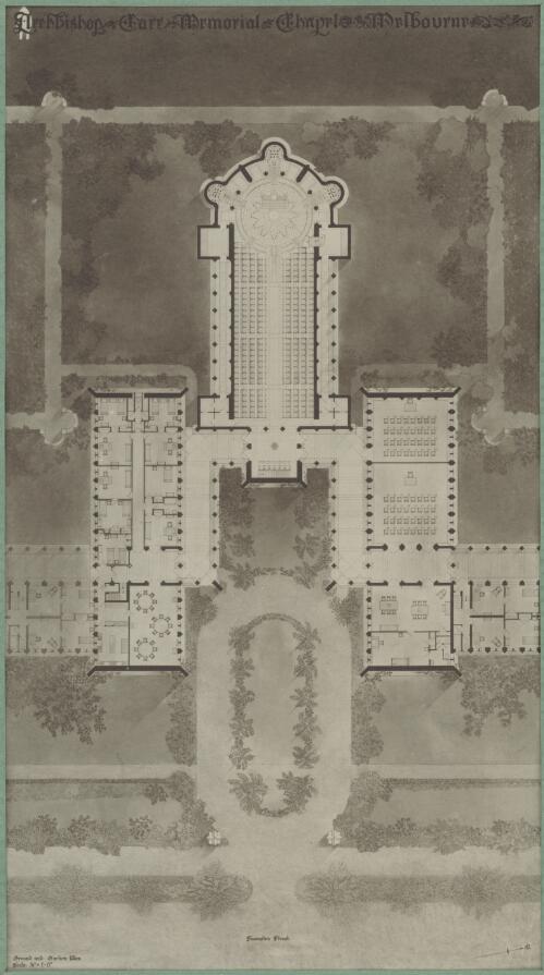 Ground and garden plan of Newman College Chapel, University of Melbourne, Melbourne, Victoria [picture]