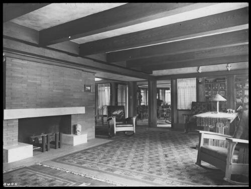 Interior view of Rule House, Mason City, Iowa, 1912, [2] [transparency]