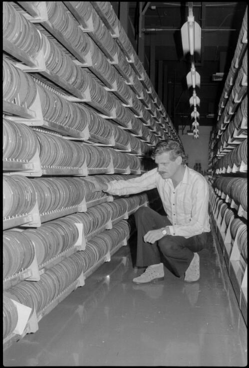 Photographs of Mr. Bruce Hodson, new film officer appointed by National Library of Australia, 23 March 1981 [picture] / photograph by Loui Seselja