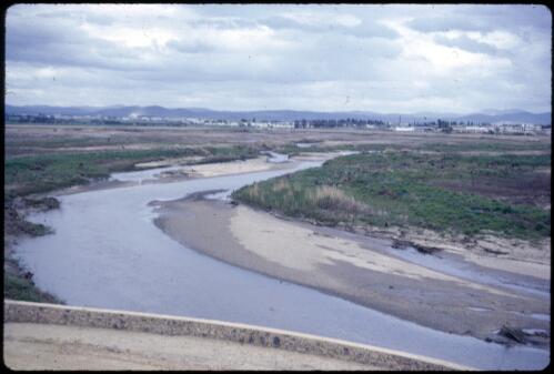 The Molonglo River [looking from] Kings Avenue Bridge towards Kingston, Canberra, ca. 1963 [picture] / Glenys Ferguson