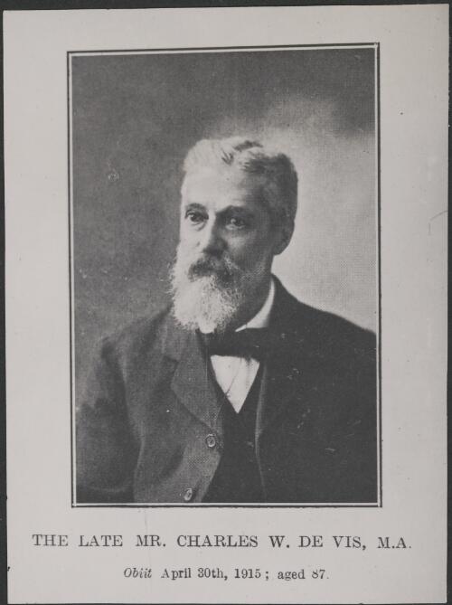 Portrait of Charles W. De Vis [picture]