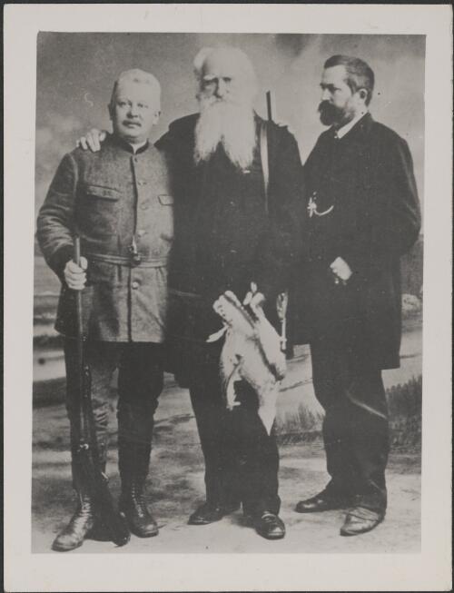 Portrait of Cabanis (centre), Otto Finsch and an unidentified man [picture]