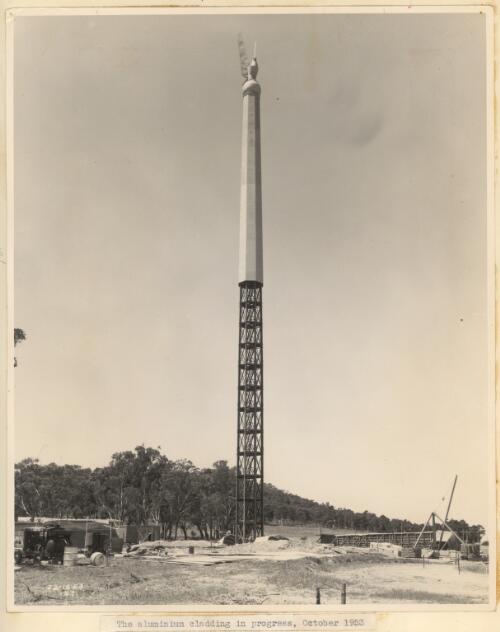 The aluminium cladding in progress, October 1953 [Australian American Memorial, Canberra] [picture]