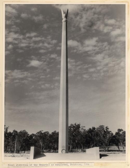 Front elevation of the [Australian American] Memorial, [Canberra] as completed, February 1954 [picture]