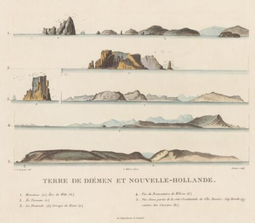 Terre de Diemen et Nouvelle-Hollande [picture] / C.A. Lesueur del.; Fortier sculp.; J. Milbert direx