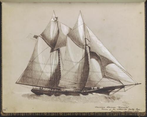 American Schooner 'Henrietta' winner of the Atlantic Yacht Race, Brisbane, April 25th, 1867 [picture] / Richard W. Stuart