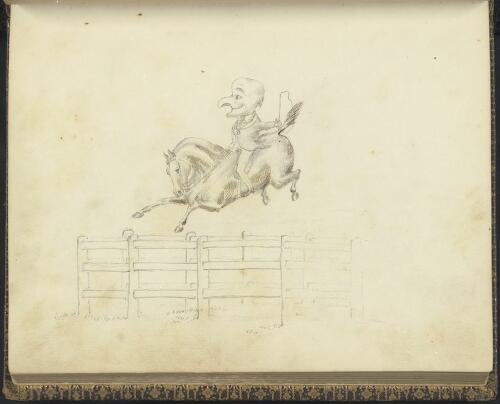 [Sketch of a cartoon character on horseback] [picture] / Richard W. Stuart