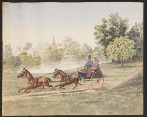 [Drawing of horse-drawn carriage] [picture] / R. W. Stuart