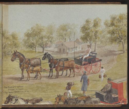 The Baronet's nephew arrives by coach and the team I drove him up in [picture] / R. W. Stuart