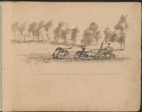 The first misadventure,14 miles from Dalby, going through a bog, [Queensland] [picture] / R. W. Stuart