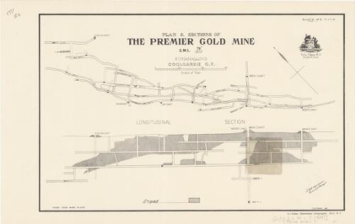 Plan & sections of the Premier Gold Mine G.M.L. 79 s 1802, Kunanalling, Coolgardie G.F. [cartographic material]
