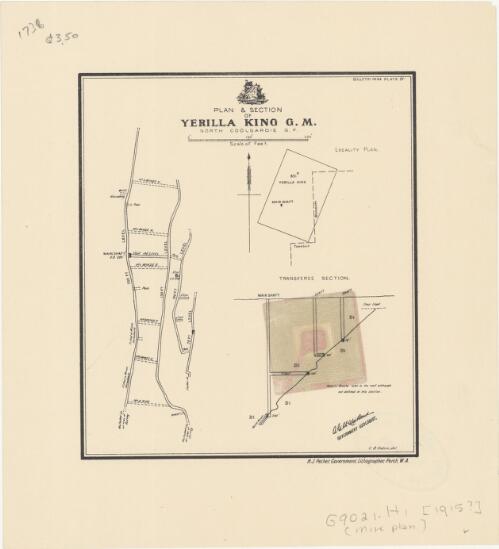 Plan & section of Yerilla King G.M., North Coolgardie G.F. [cartographic material] : [Yerilla, W.A.]