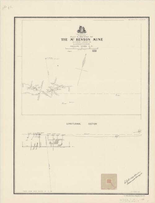 Plan & section of the Mt. Benson Mine, Mineral leases 175 Ravensthorpe, Phillips River G.F. [cartographic material]