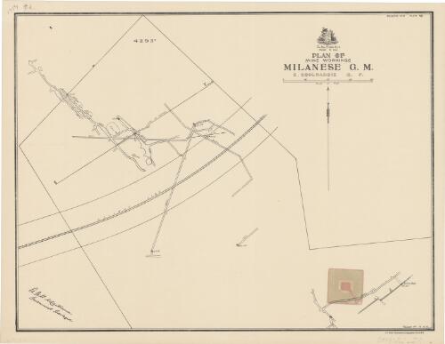 Plan of mine workings Milanese G.M., E. Coolgardie G.F. [cartographic material] : [Kalgoorlie, W.A.]