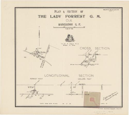 Plan & section of the Lady Forrest G.M., Cue, Murchison G.F. [cartographic material]