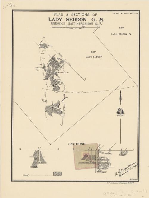 Plan & sections of Lady Seddon G.M. Hancock's East Murchison G.F. [cartographic material]
