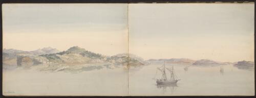 Auckland, [sketch of ships, New Zealand] [picture] / R. W. Stuart