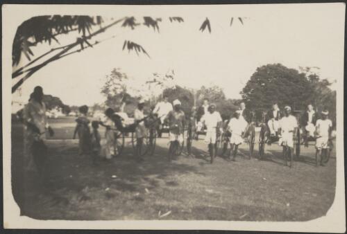 Rickashas [i.e. rickshaws] at Colombo, Ceylon, ca. 1928 [picture]