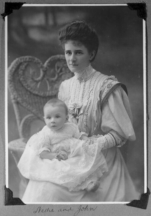 Portrait of Annette Eileen (Nellie) Douglas with her son John Power Douglas, 1907? [picture]