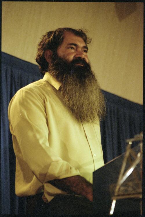 Pat Dodson speaking at the National Press Club, Canberra, 14 May 1985 [picture]