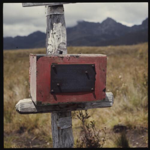 Letterbox, Junction Creek, southwest Tasmania, 1980? [transparency] / Peter Dombrovskis