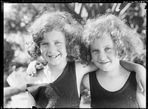 Portrait of Toni, left, and Adelie Hurley, ca. 1928, 2 [picture] / Frank Hurley