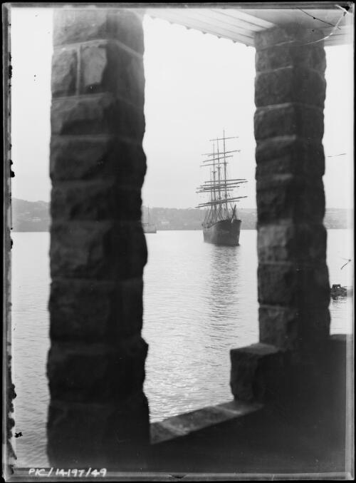 A barque, Lisbeth, on Sydney Harbour, 1927 [picture] / Frank Hurley