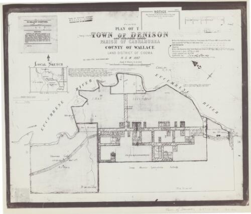 Plan of the town of Denison and suburban lands [cartographic material] : Parish of Cabramurra, County of Wallace, Land District of Cooma, N.S.W. 1887