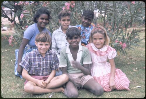 Six children at Murrin Bridge Aboriginal School, New South Wales, December 1960 [transparency] / Phil Wilding