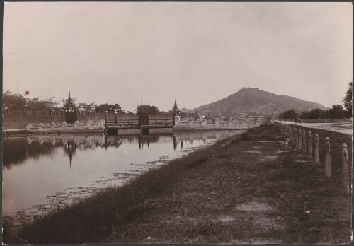 View of east moat showing Mandalay Hill [picture]/ A.R. Whyte