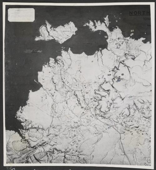 Relief map showing rainfall in proposed buffalo country, Northern Australia, 1945 [picture]