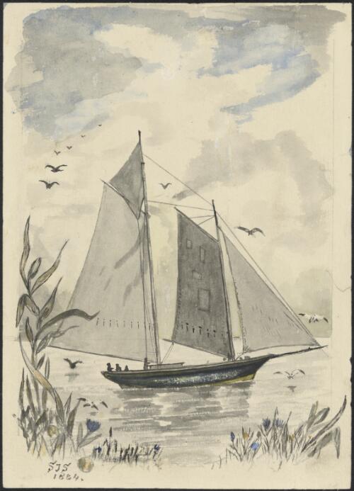 Sailing boat on the water, South Australia, 1884 [picture] / S.J.S