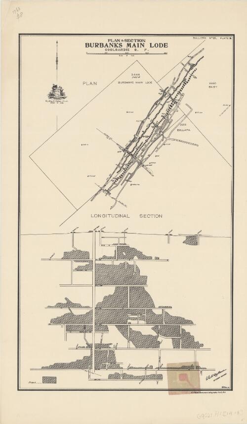 Plan & section Burbanks Main Lode, Coolgardie G.F. [cartographic material]