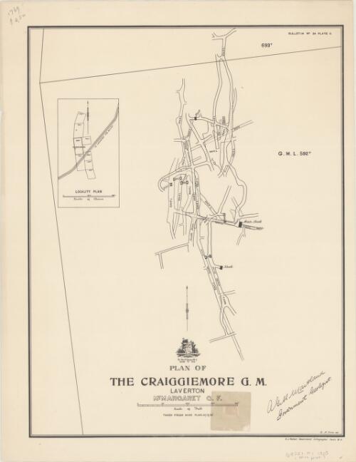 Plan of the Craiggiemore G.M., Laverton, Mt. Margaret G.F. [cartographic material]