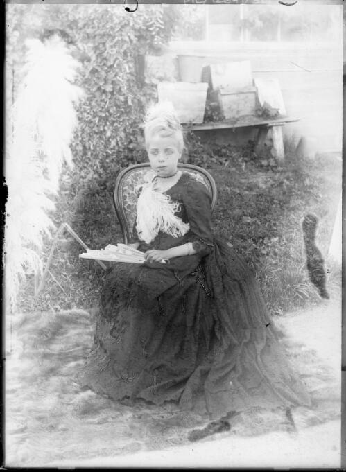 Charlotte De Salis seated in the garden, Cuppacumbalong property [?], Australian Capital Territory, ca. 1893 [picture]