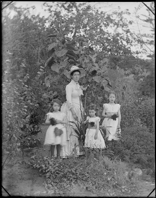 Nina Farrer with children May (Mary), Nina and Charlotte De Salis in the garden, Cuppacumbalong, Australian Capital Territory, ca. 1890 [picture]